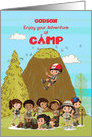 Thinking of you at Summer Camp to Godson Camp Kids Having Fun card