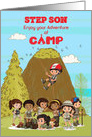 Thinking of you at Summer Camp to Step Son Camp Kids Having Fun card