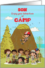 Thinking of you at Summer Camp to Son Camp Kids Having Fun card