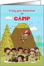 Thinking of you at Summer Camp Kids Having Fun card
