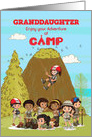 Thinking of you at Summer Camp to Granddaughter Camp Kids Having Fun card
