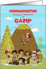 Thinking of you at Summer Camp to Goddaughter Camp Kids Having Fun card