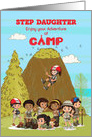 Thinking of you at Summer Camp to Step Daughter Camp Kids Having Fun card