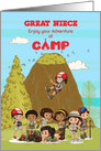 Thinking of you at Summer Camp to Great Niece Camp Kids Having Fun card