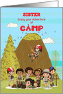 Thinking of you at Summer Camp to Sister Camp Kids Having Fun card