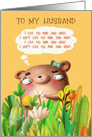 Happy Valentine’s Day to Husband Funny Bear in Flowers card