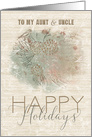 Happy Holidays to Aunt and Uncle Pine Tree with Bird card