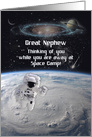 Thinking of You While Away at Space Camp to Great Nephew card