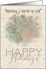 Happy Holidays to Brother and Sister in Law Pine Tree with Bird card