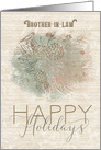 Happy Holidays to Brother in Law Pine Tree with Bird card