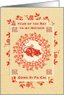 Chinese New Year of the Rat To Mother Gong Xi Fa Cai Rat and Wreath card