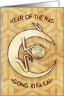 Happy Chinese New Year Year of the Rat Stylized Rat with Rat Symbol card