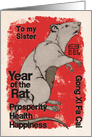Happy Chinese New Year Year of the Rat to Sister Modern Word Art card