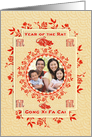 Chinese New Year of the Rat Gong Xi Fa Cai Custom Photograph card