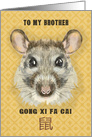 Happy Chinese New Year of the Rat to Brother Painterly Rat card