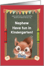 Back to School for Nephew in Kindergarten Cute Squirrel and Chalkboard card