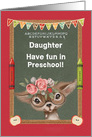 Back to School for Daughter in Preschool Cute Deer and Chalkboard card