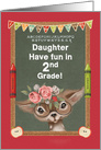 Back to School for Daughter in 2nd Grade Cute Deer and Chalkboard card