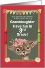 Back to School for Granddaughter in 3rd Grade Cute Deer and Chalkboard card