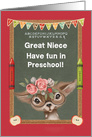 Back to School for Great Niece in Preschool Cute Deer card