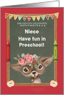 Back to School for Niece in Preschool Cute Deer and Chalkboard card