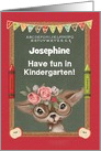 Back to School Custom Name Kindergarten Cute Girly Deer card