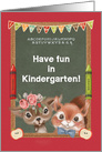 Back to School to Kindergarten Boyish Squirrel and Girly Deer card