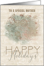 Happy Holidays to a Special Mother Pine Tree with Bird card