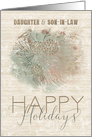 Happy Holidays to Daughter and Son in Law Pine Tree with Bird card