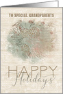 Happy Holidays to Special Grandparents Pine Tree with Bird card