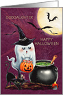 Happy Halloween to Goddaughter Cute Ghost and Black Cat card