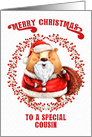 Merry Christmas to Cousin Big Bear in Santa Suit card
