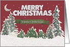 Merry Christmas to Brother and Brother in Law Pine Trees Snow Scene card