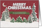 Merry Christmas to Brother in Law Pine Trees and Snow Scene card