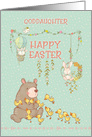 Happy Easter to Goddaughter Springtime Bear and Bunnies card