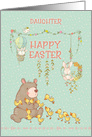 Happy Easter to Daughter Springtime Bear and Bunnies card