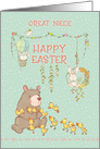 Happy Easter to Great Niece Springtime Bear and Bunnies card