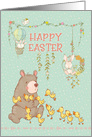 Happy Easter Springtime Fun with a Bear and Bunnies card