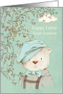 Happy Easter to Great Grandson Cute Bear and Bird card