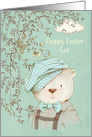 Happy Easter to Son Cute Bear and Bird card