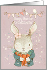 Happy Easter to Granddaughter Cute Bunny and Bird card