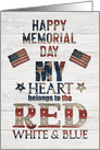 Happy Memorial Day Patriotic Word Art with American Flags card