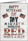 Happy Veterans Day Patriotic Word Art with American Flags card