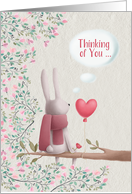 Thinking of You during Covid-19/Coronavirus Lonely Rabbit in a Tree card