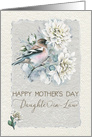 Happy Mother’s Day to Daughter in Law Pretty Bird with Dahlias card