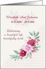 Celebrating Life of a Loved One Death Announcement Custom Name card