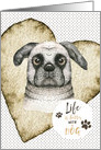 Congratulations on Adopting a Dog, Cute Dog and Word Art card