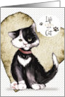 Congratulations on Adopting a Cat Cute Cat and Word Art card