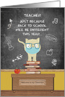 Back to School to Teacher Encouragement in Covid 19 Cute Cat card