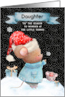 Daughter Merry Christmas Cute Mice in the Snow card